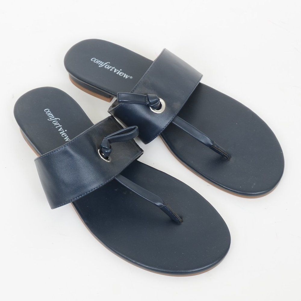 Comfortview Batina Blue Flip Flop Thong Sandals Size 9 Nautical Resort‎ Cruise